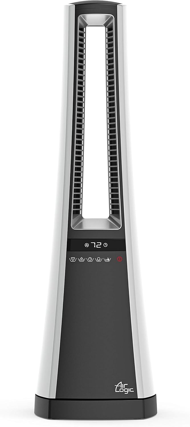 Lasko Oscillating Bladeless Ceramic Tower Space Heater for Home with Enhanced Safety