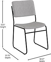 Flash Furniture HERCULES Series 500 lb Capacity High Density Stacking Chair with Sled Base
