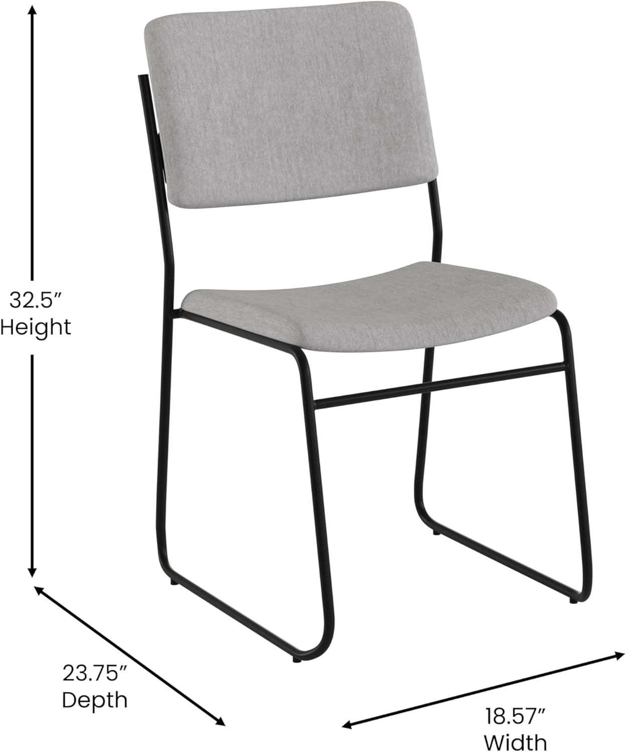 Flash Furniture HERCULES Series 500 lb Capacity High Density Stacking Chair with Sled Base