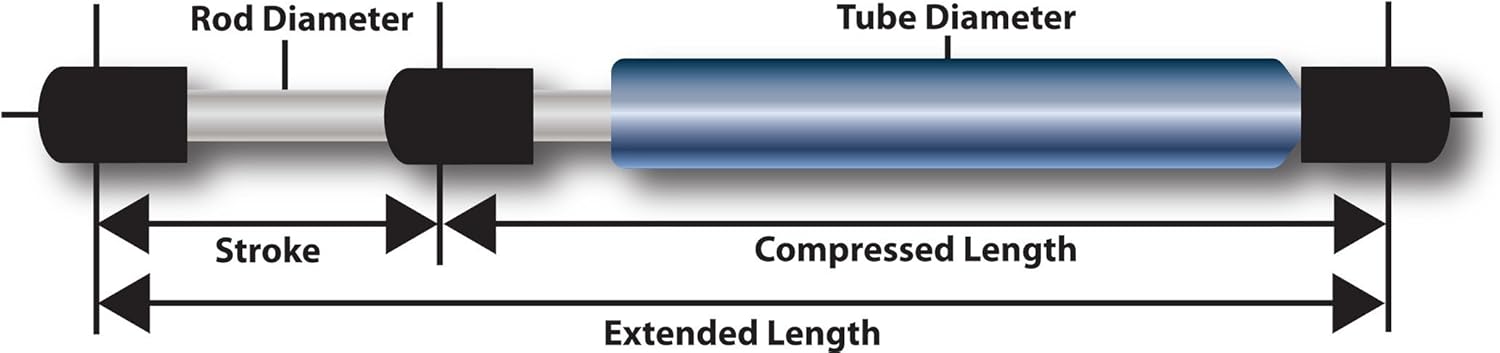 Whitecap G-3490SSC Stainless Steel Gas Spring - 12" to 20", 90 lbs.