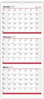 Office Depot Brand 3-Month Monthly Wall Calendar, 12" x 27", White, January 2026 to December 2026, OD30302826
