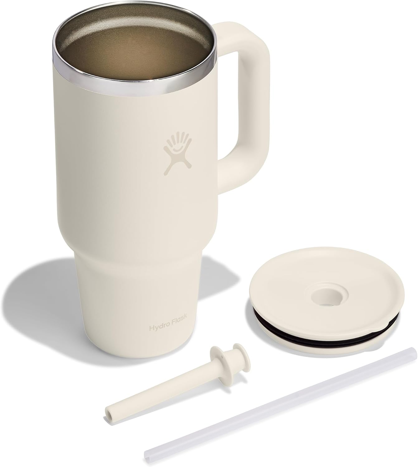 HYDRO FLASK Travel Tumbler with Handle, Lid and Straw - Insulated Stainless Steel