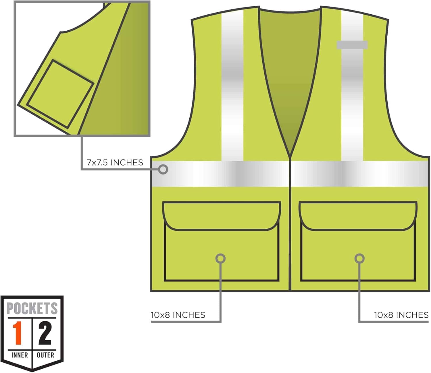 ERGODYNE GloWear 8225 Class 2 High-Visibility Safety Vest