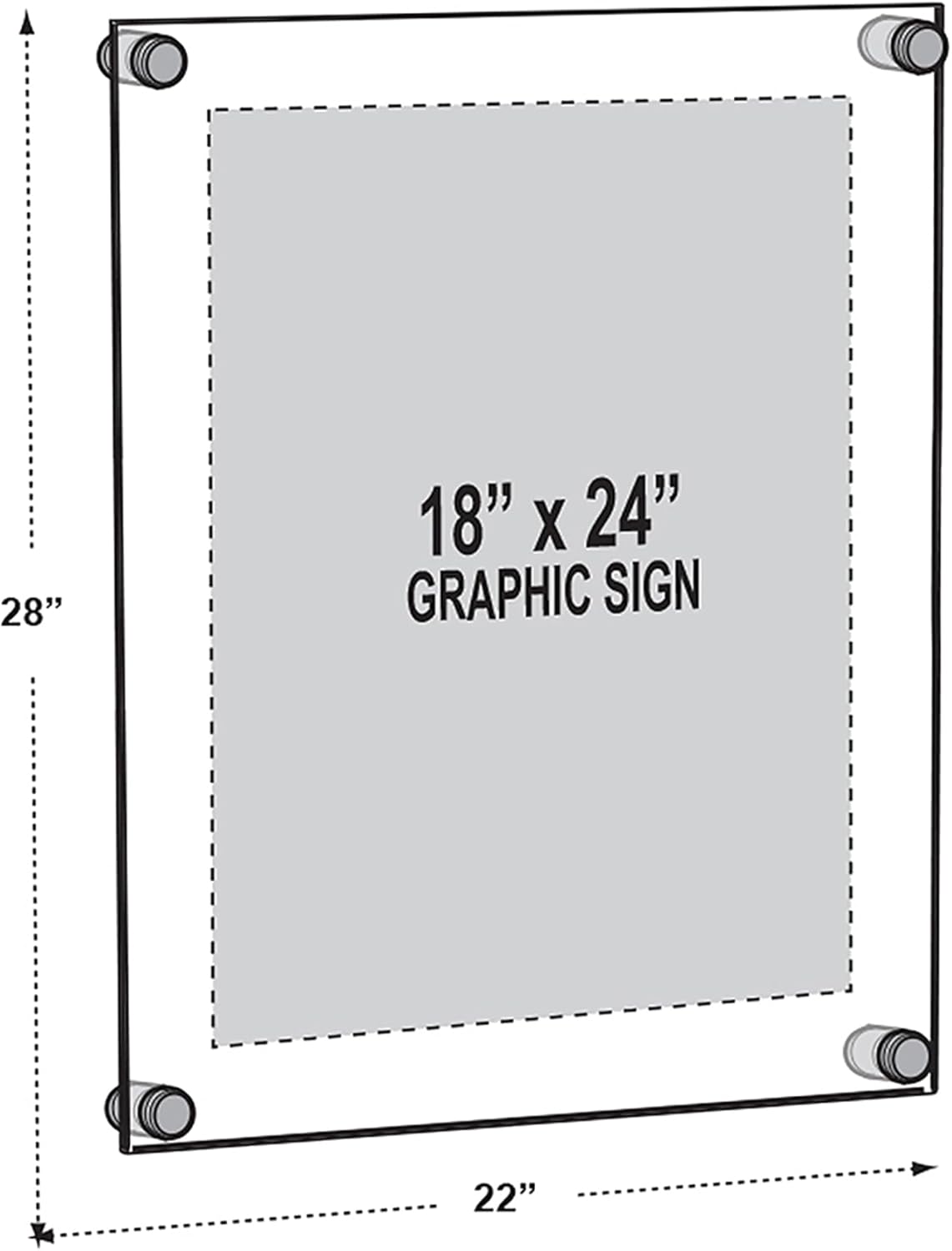 Azar Displays Standoff Acrylic Sign Holder