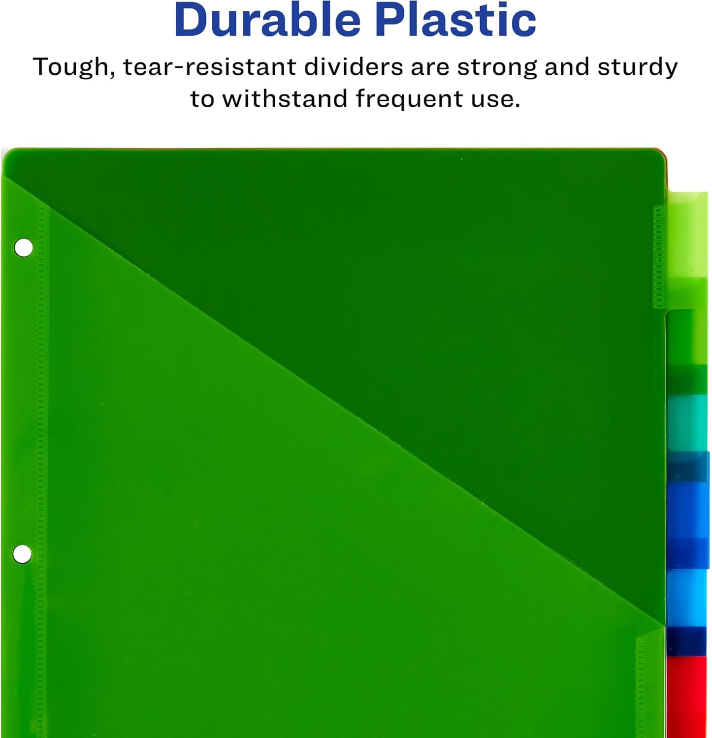 Avery Dividers for 3 Ring Binders, 8 Tab Plastic Binder Dividers, Pockets, Insertable Big Tabs, Multicolor