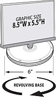 Azar Displays Revolving Acrylic Horizontal 2-Sided Sign Holders, 6-3/4in x 8-1/2in, Clear, Set Of 2 Holders