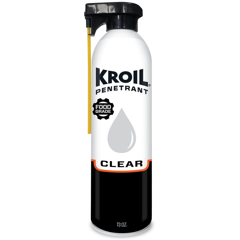 Kroil Clear Food Grade Penetrating Oil SprayTech 360° Nozzle & Straw (Aerosol Spray-13oz Can-Single) | Odorless Non-Staining