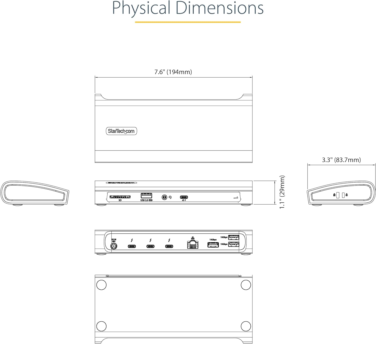 StarTech.com USB-C Docking Station for MacBook Pro/Air M1 M2 M3 M4 & Windows