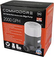 COMMODORE 31A-Series Non-Automatic Bilge Pump - 2000 gallons per hour / 12V