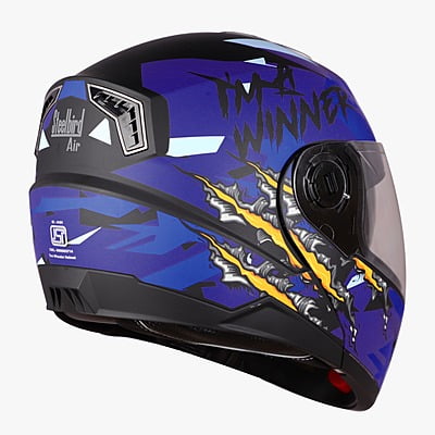 STEELBIRD SBA-7 ISS WINNER GLOSSY BLACK/BLUE C/V (L)