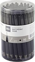 Office Depot® Brand Retractable Ballpoint Pens With Grips, Medium Point, 1.0 mm, Black Barrels, Black Ink, Pack Of 50 Pens