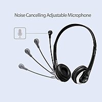 Xtream P2 USB Wired Multimedia Headset with Noise-Canceling Microphone, Binaural Over The Head, Black