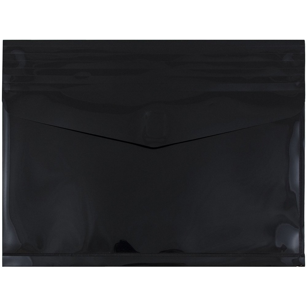 JAM PAPER Plastic Booklet Expansion Envelopes with Hook & Loop Closure - Letter