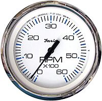 Faria Chesapeake White SS 4" Tachometer - 6000 RPM (Gas) (Inboard & I/O)