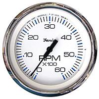 Faria Chesapeake White SS 4" Tachometer - 6000 RPM (Gas) (Inboard & I/O)
