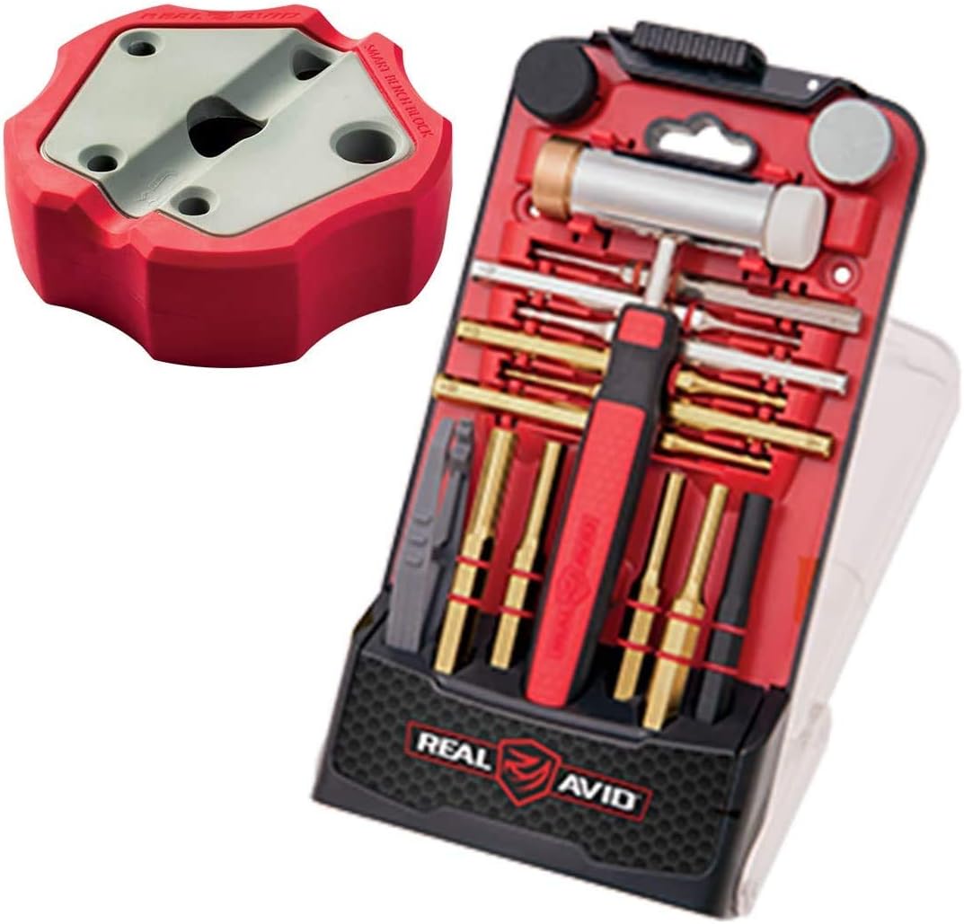 Real Avid Gunsmithing Torque Wrench Kit | All in One Torq Driver Tool with Screwdriver Bit Set & Brass Punch Set & Hammer