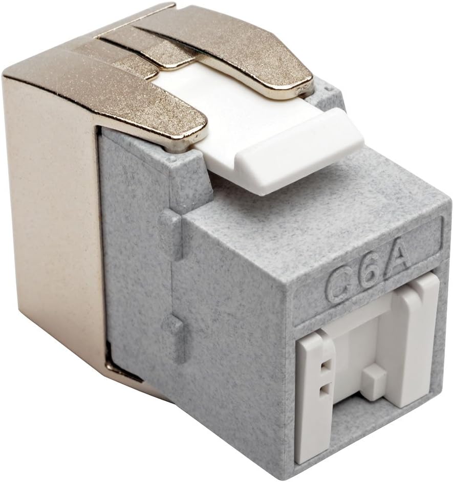 TRIPP LITE Cat6a Toolless Keystone Jack Wall Plates Patch Panels Mount Boxes (N238-001-GY-TFA)