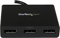StarTech.com 3-Port DisplayPort 1.2 Splitter, DisplayPort to 3x DP Multi-Monitor Adapter
