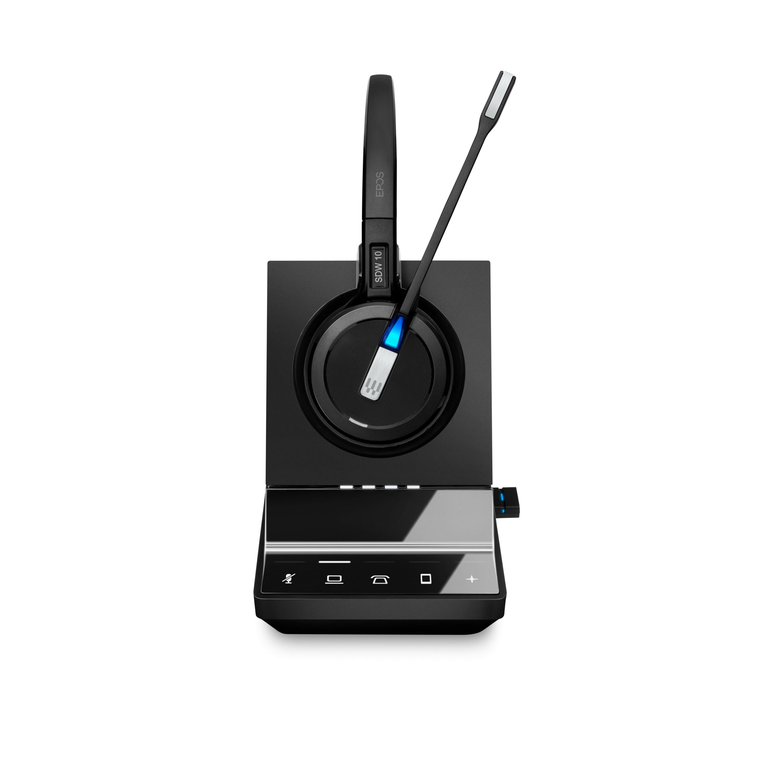 Sennheiser SDW 5016 (507016) Single-Sided Wireless DECT Headset for Desk Phone Softphone/PC& Mobile Phone Connection Dual