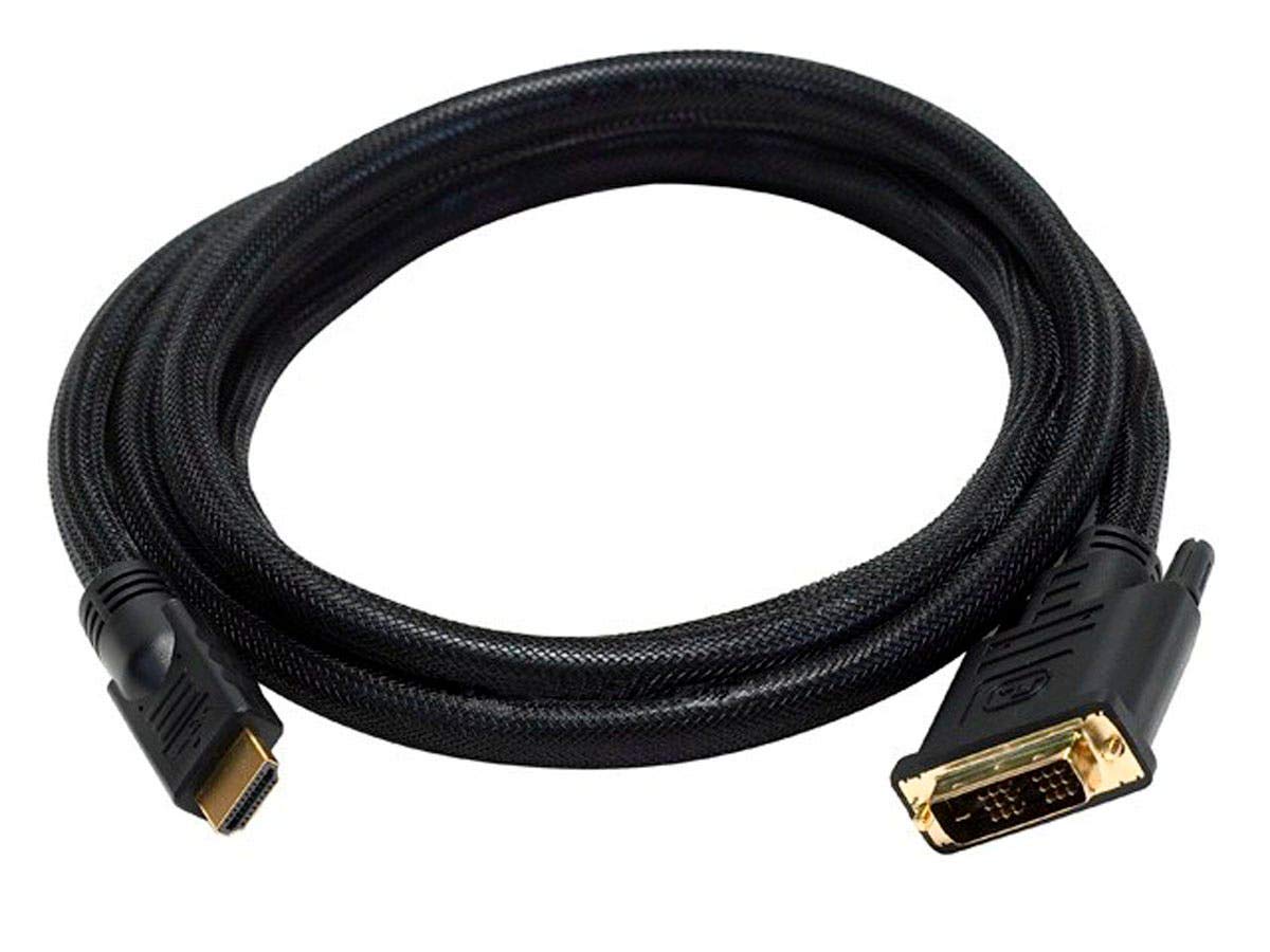 Monoprice HDMI to DVI Adapter Cable - CL2, High Speed with Net Jacket, 24AWG, 6 Feet, Black Black 6ft