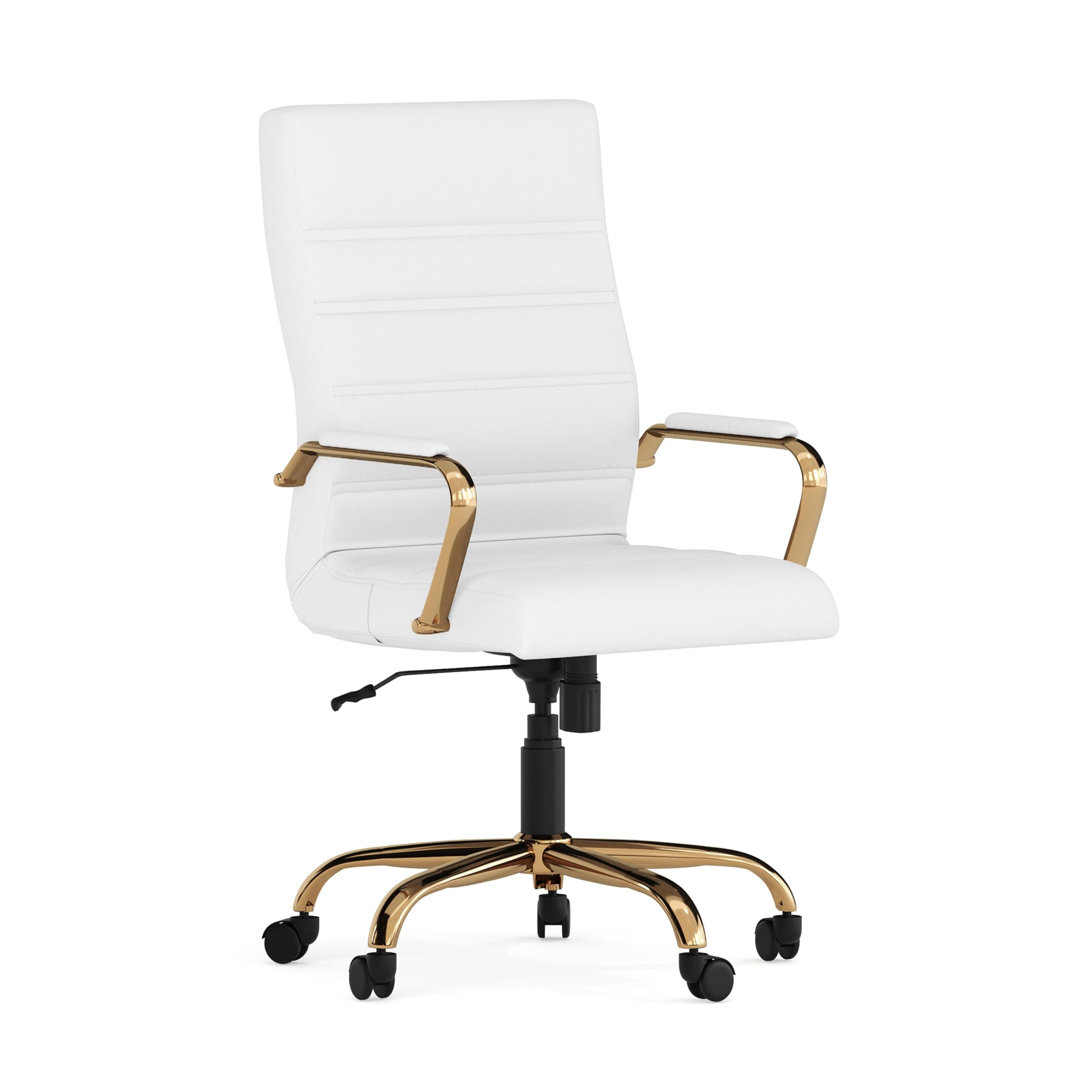 Flash Furniture Whitney Swivel LeatherSoft Desk Chair with Padded Seat and Armrests