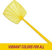 PIC 274-INN Plastic Fly Swatter Assorted Neon Plastic Fly Swatter – Single Orange Pack of 5 Heavy Duty Orange