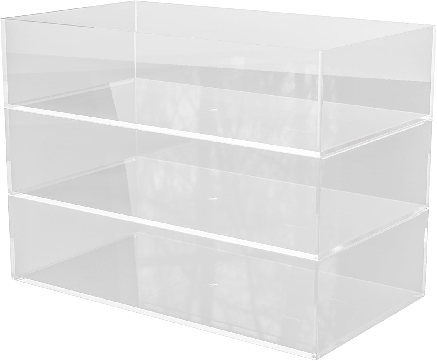 Martha Stewart Brody Stack & Slide Plastic Tray Desktop Organizer, Clear