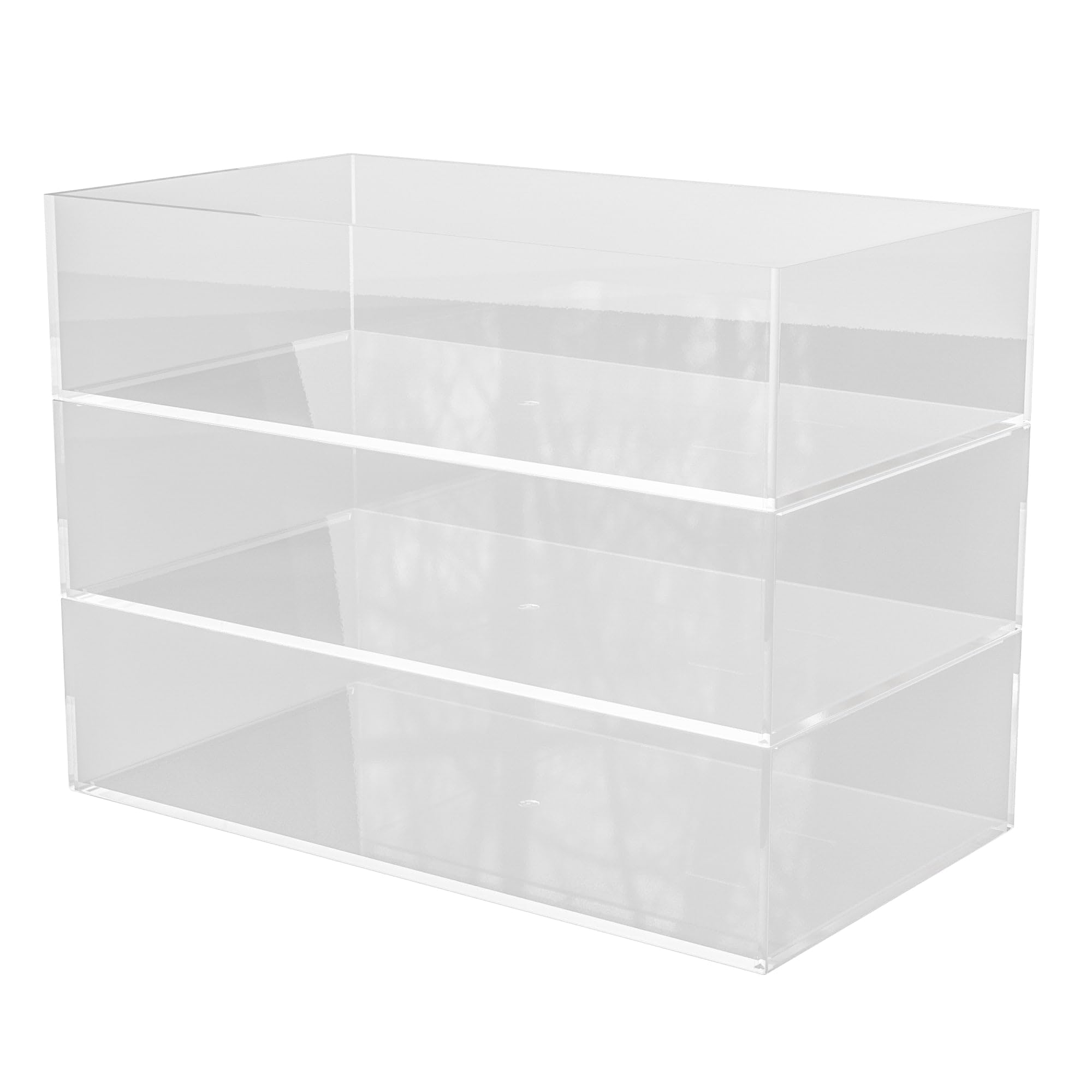 Martha Stewart Brody Stack & Slide Plastic Tray Desktop Organizer, Clear