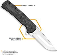 OUTDOOR EDGE Razor VX5 | Replaceable Blade EDC Folding Pocket Knife | 3" Blade, Ceramic Ball Bearings, Carbon Fiber Handle, Reversible Pocket Clip | Outdoor, Camping, Survival, Utility Black