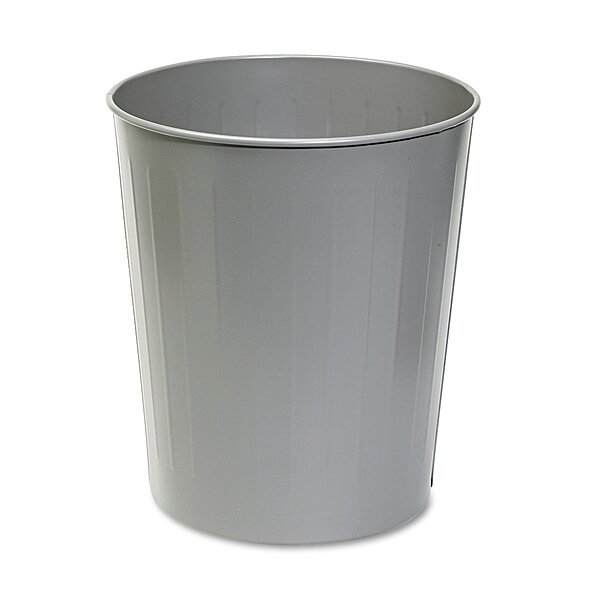 Safco 9604BL Round Wastebasket, Steel, 23.5 qt (5.88 gal) - Black