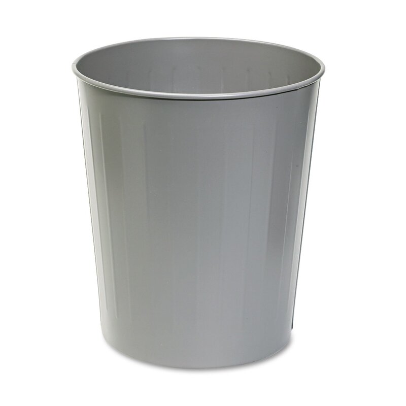 Safco 9604BL Round Wastebasket, Steel, 23.5 qt (5.88 gal) - Black