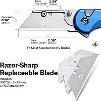 CIVIVI Folding Utility Knife Box Cutter, Elementum Utility Pocket Edc Knife with 3Pcs Extra Razor Blades, Three Ways to Open