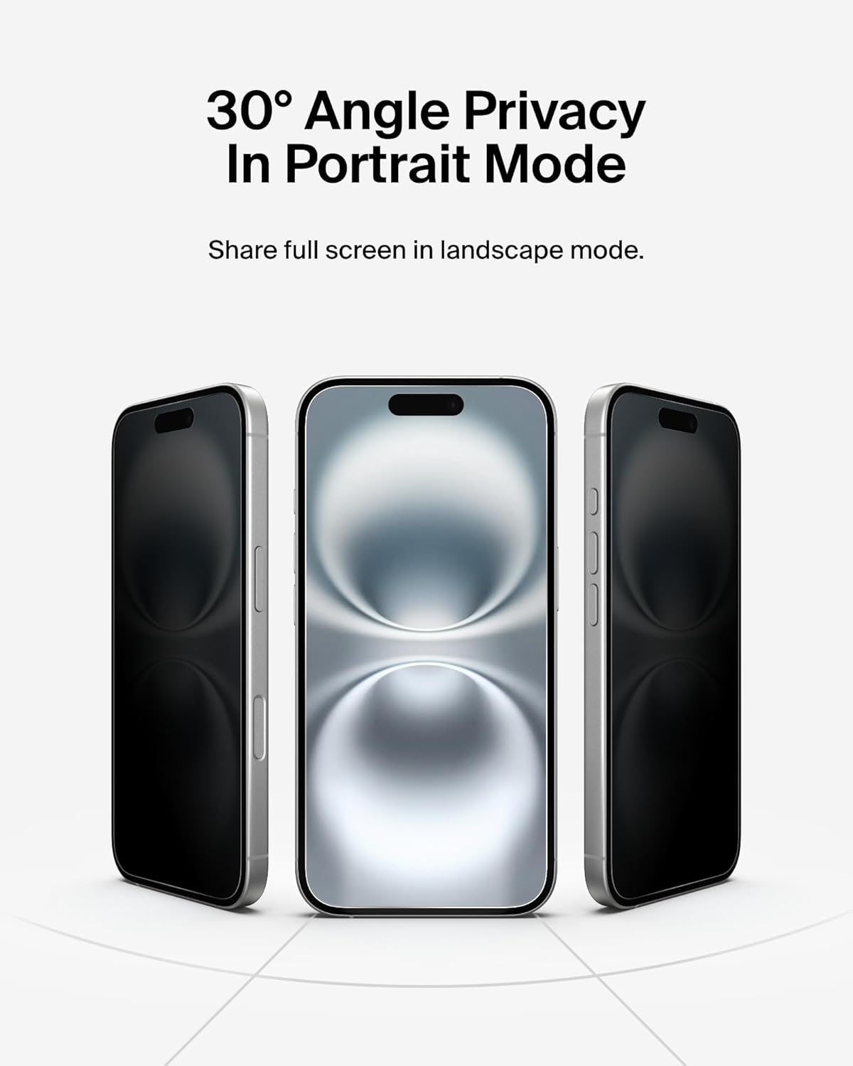 Belkin ScreenForce InvisiGlass Privacy Screen Protector for iPhone 16, 15, & 14 Pro - Slim & Scratch-Resistant