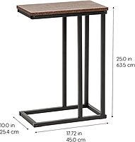 IRIS USA Wood and Metal Frame Side Table, Accent Sofa End Table Coffee Snack, Bedroom Night Stand, Living Room Computer Desk