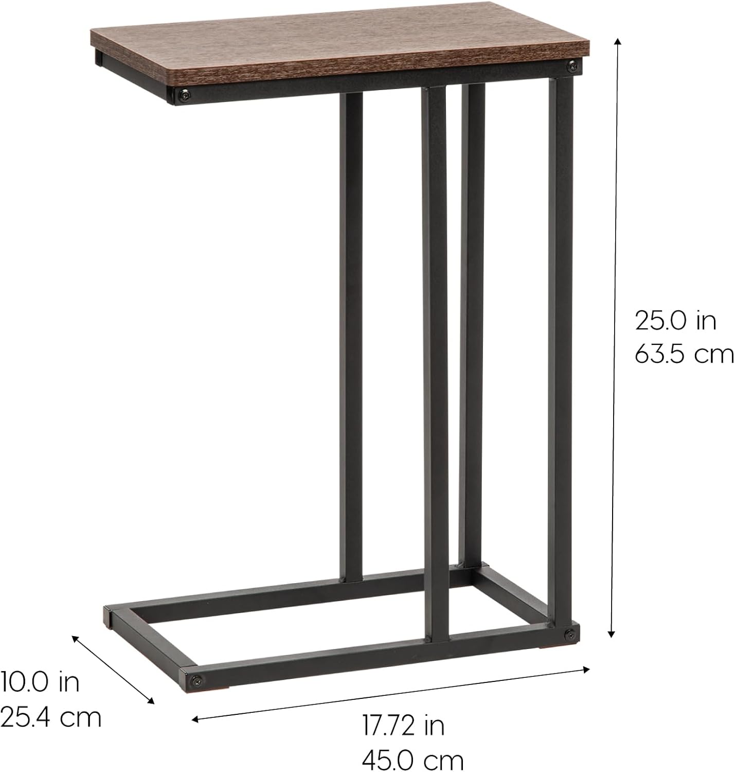 IRIS USA Wood and Metal Frame Side Table, Accent Sofa End Table Coffee Snack, Bedroom Night Stand, Living Room Computer Desk