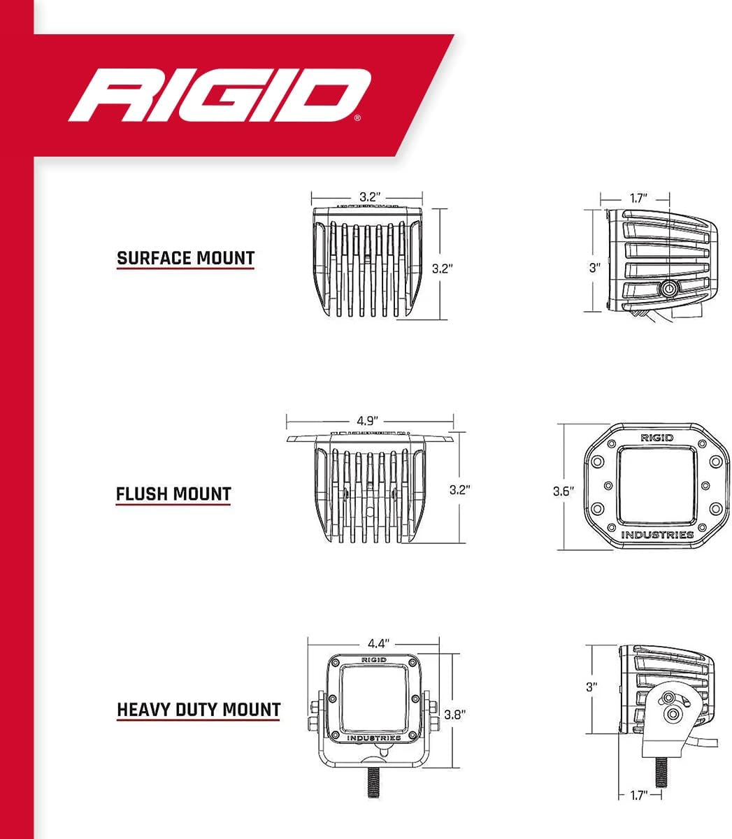 Rigid Industries 20541 Black Back-Up Light Kit (Ignite LED Diffused, Surface Mount)