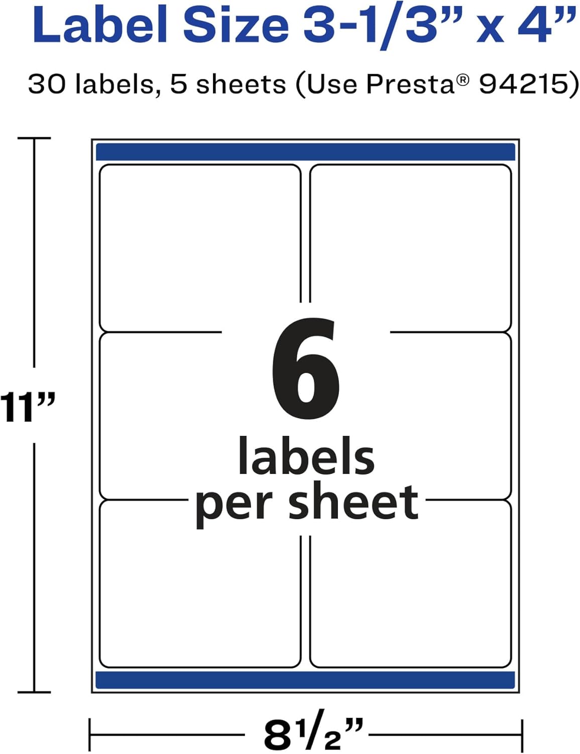 AVERY Durable Waterproof Rectangle Labels, Sure Feed Technology, 3-1/3" x 4"
