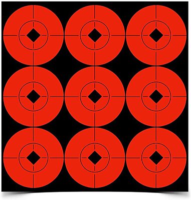 Birchwood Casey Target Spots Orange High-Contrast Self-Adhesive Bull's-Eye Paper Targets
