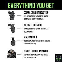 Alien Gear Photon Holster EDC Pack – No Light & Compact Light Shells – IWB/OWB Carry – Mag Carrier – Cleaning Kit