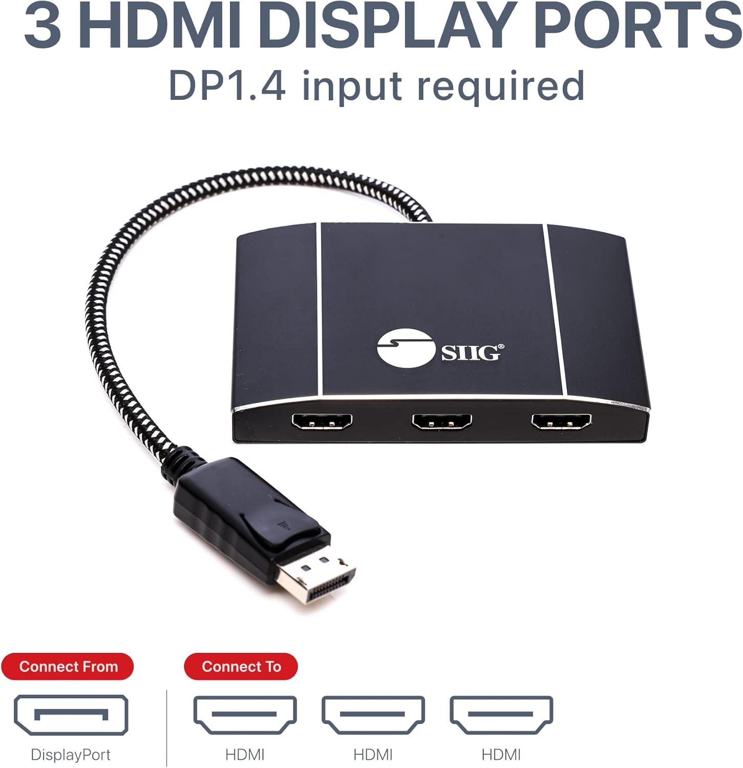 SIIG DisplayPort MST Hub Splitter (Multi-Stream Transport)