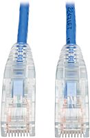 TRIPP LITE Cat6 Gigabit Snagless Molded Slim UTP Patch Cable RJ45 M/M, Blue