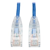 TRIPP LITE Cat6 Gigabit Snagless Molded Slim UTP Patch Cable RJ45 M/M, Blue