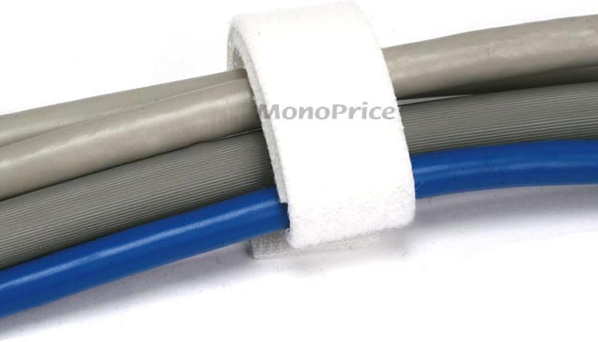 Monoprice Hook and Loop Fastening Tape - 0.75 Inch, 5 Yards Per Roll