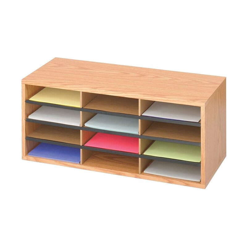 SAFCO Wood Corrugated Literature Organizer, Letter-Size