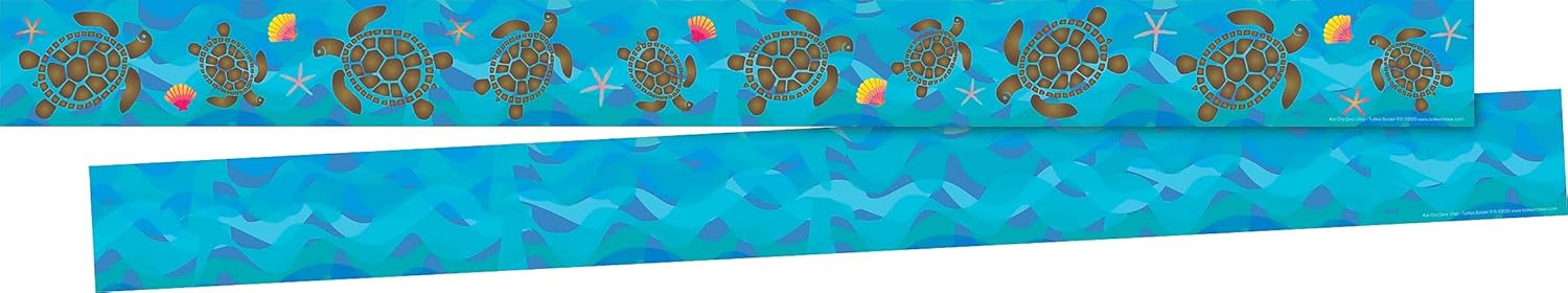 BARKER CREEK Double-Sided Border, Kai Ola Sea Turtles, for Bulletin Boards, Reception Areas, Halls, Break Rooms, Office