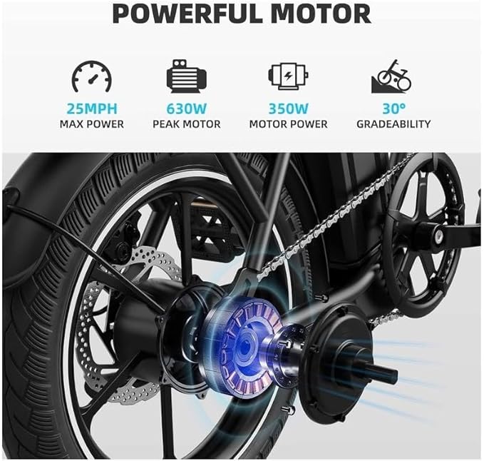 WINDHORSE Folding Electric Bike with 350W High Speed Motor|W2A black| 36V 8AH Battery| 40 KM/H Speed| 35 KM