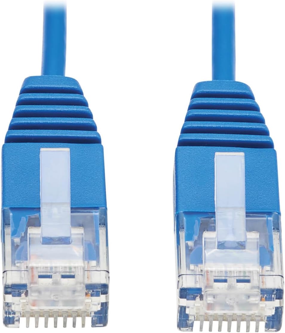 TRIPP LITE CAT6a 10G Ultra-Slim Molded UTP Ethernet Cable, Blue