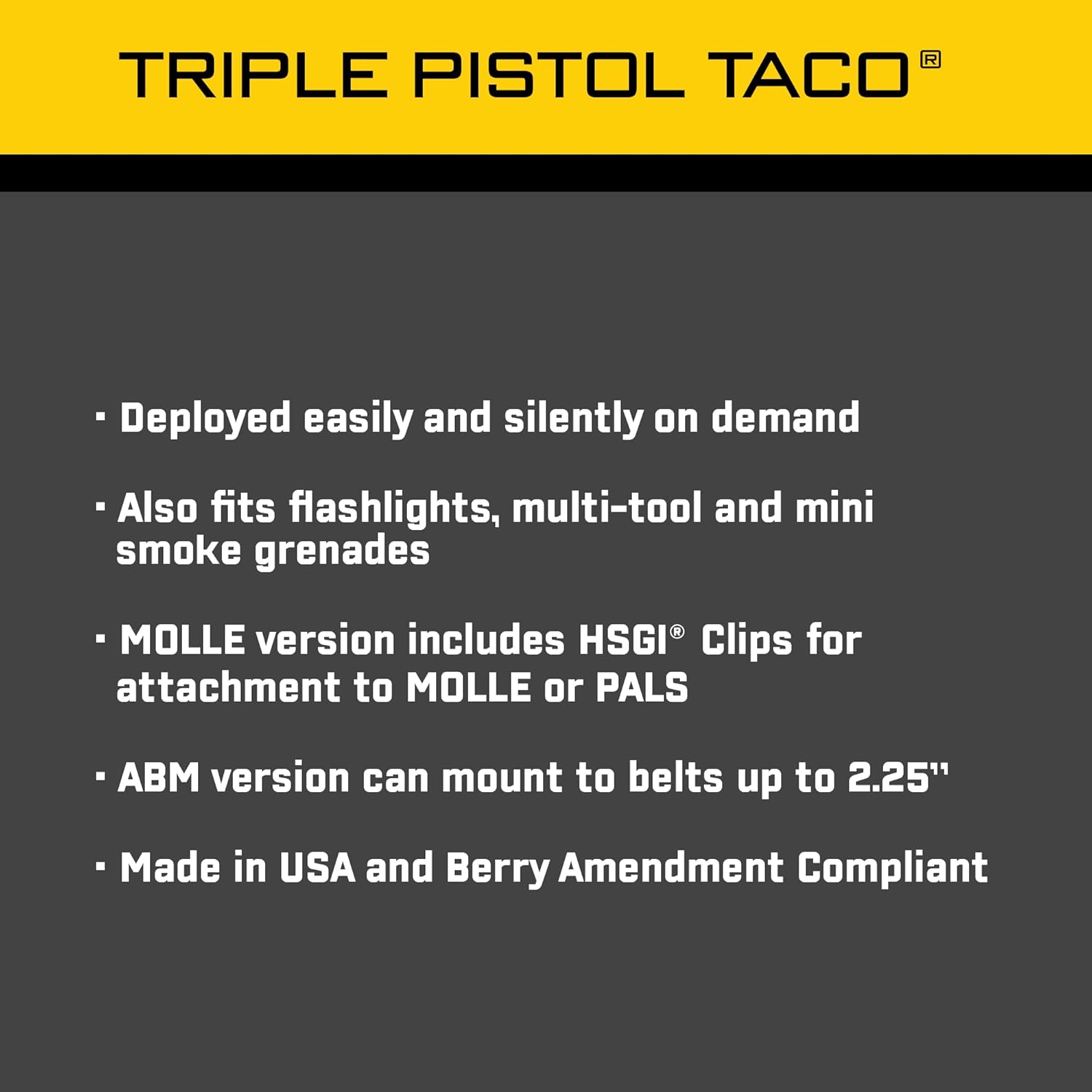High Speed Gear Pistol TACO Single Magazine Pouch, MOLLE