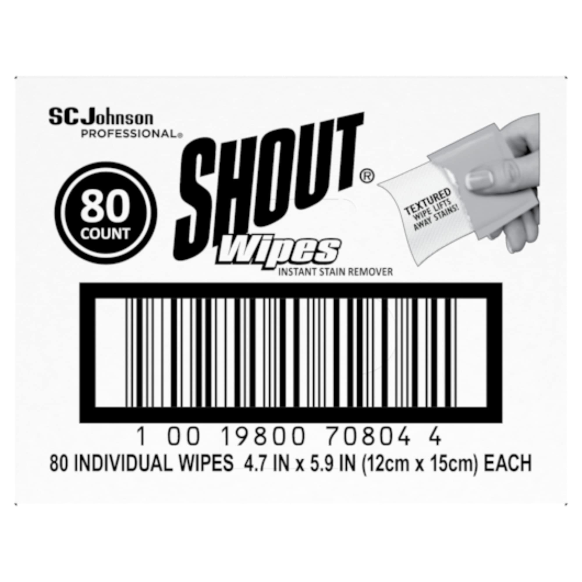 Shout Instant Stain Remover Towelette Wipes (80 count) 80 Count (Pack of 1)