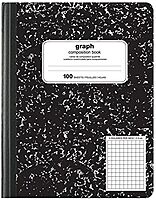 Office Depot Marble Quad Composition Book, 7 1/2in. x 9 3/4in., Quadrille Ruled, 100 Sheets, Black/White, 09926-09021